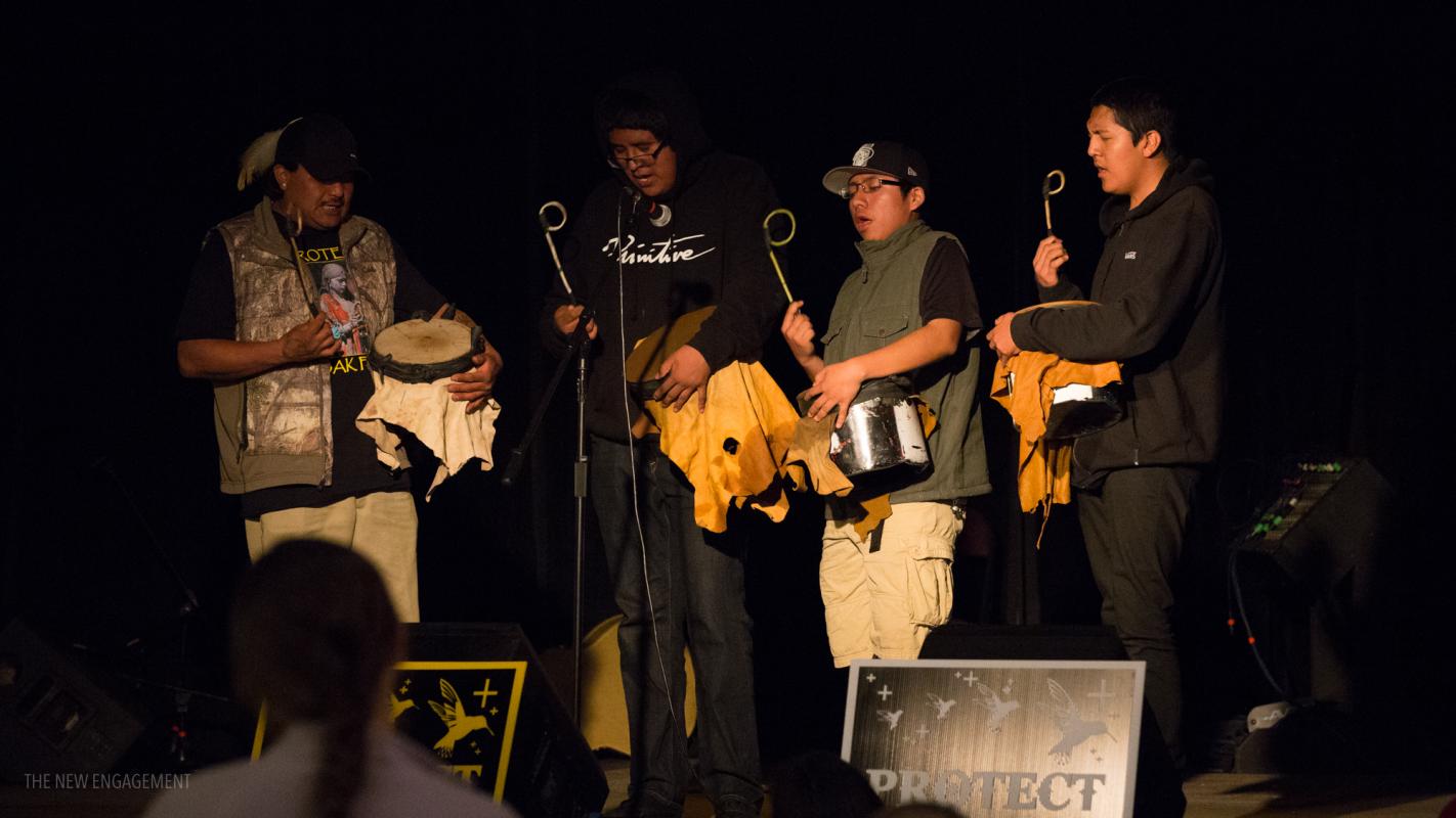 Traditional Apache drummers, Save Oak Flat