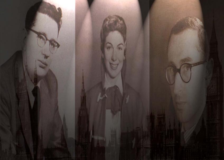 AE Dyson, Jackie Forster, Anthony Grey: Three Graces from Across the Pond in Triple Spotlight mixed media art